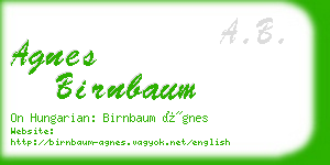 agnes birnbaum business card